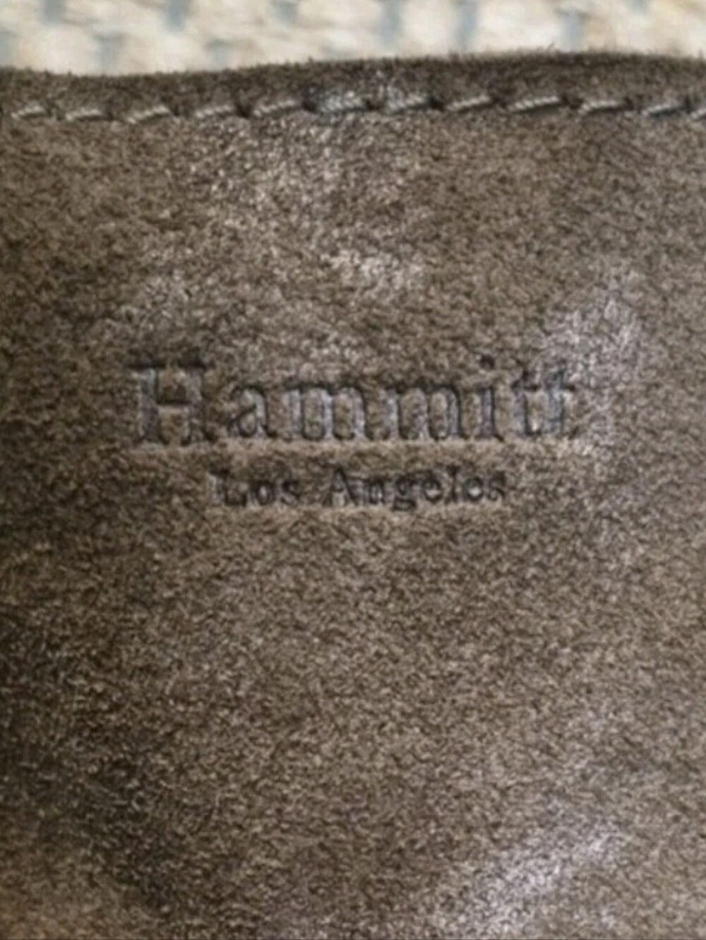 Hammitt Brown Metallic Shimmer Suede Brushed Gold Rivets Oliver Tote Bag - Picture 4 of 15